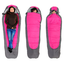 Compact Mummy saco de dormir com saco de transporte 3 temporada para crianças ou adultos